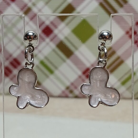 NWOT Fashion Jewelry Silver Tone Pink Butterfly Stud Earrings #1 - Picture 3 of 8
